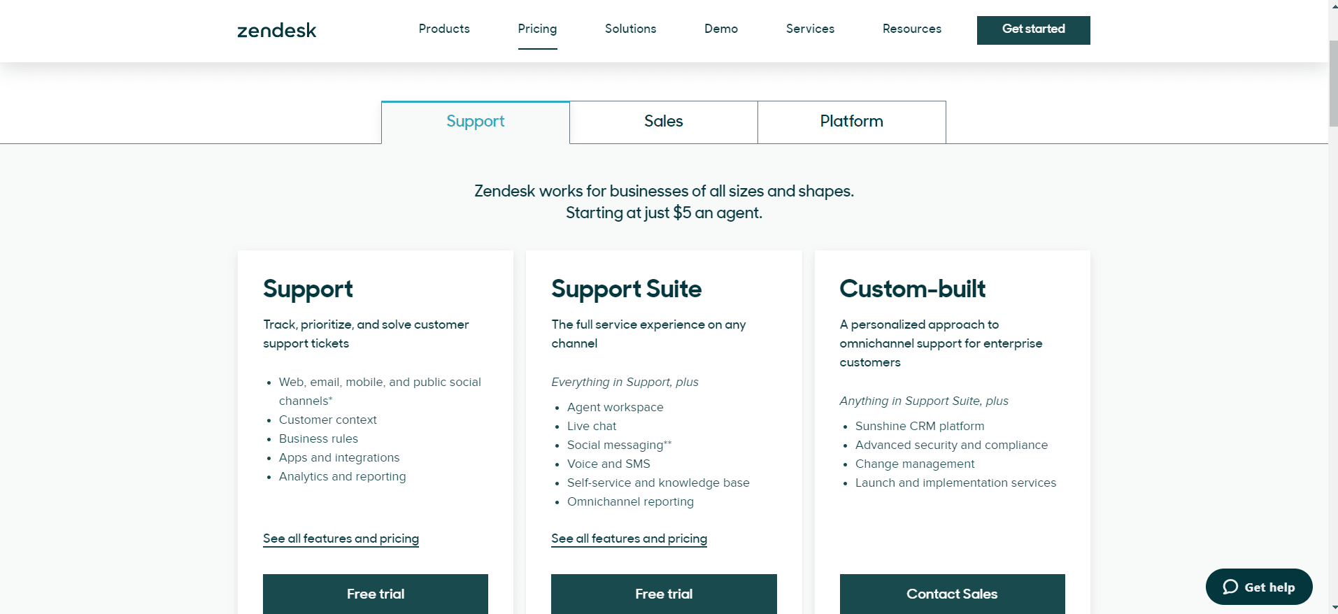 Zendesk Pricing.